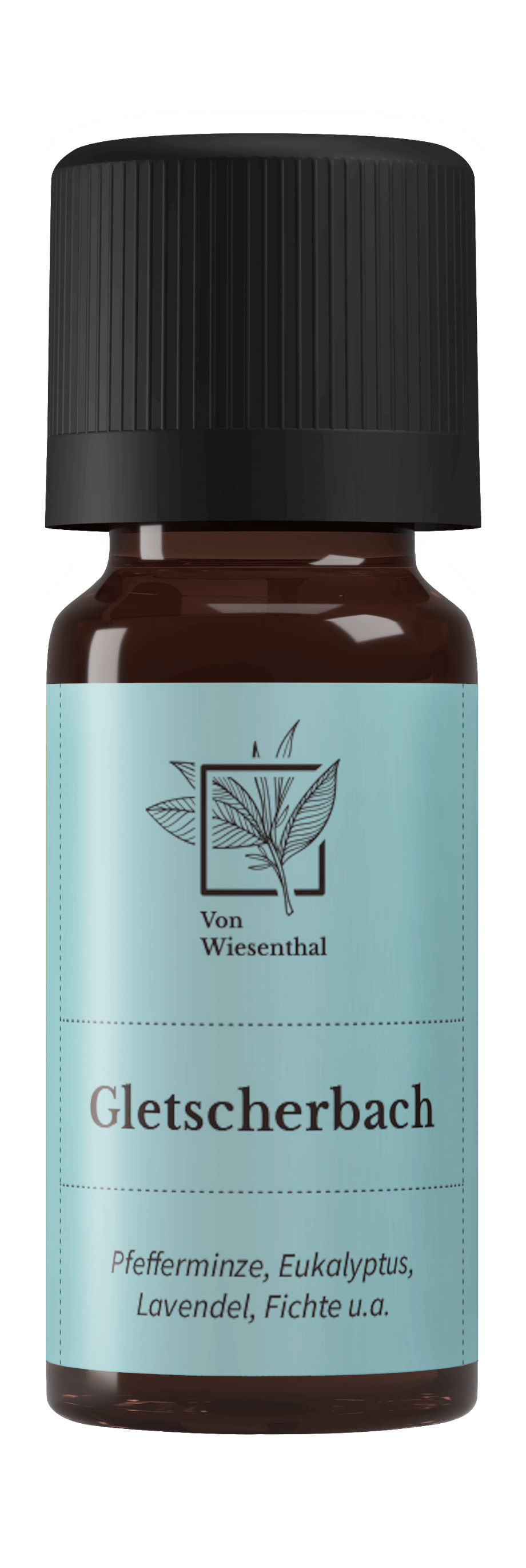 Eine Flasche des alpinen Von Wiesenthal Duftöls Gletscherbach