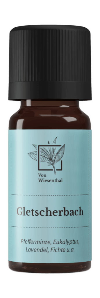 Eine Flasche des alpinen Von Wiesenthal Duftöls Gletscherbach