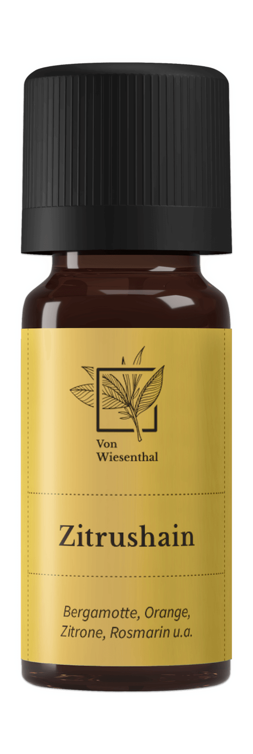 Eine Flasche des mediterranen Von Wiesenthal Duftöls Zitrushain