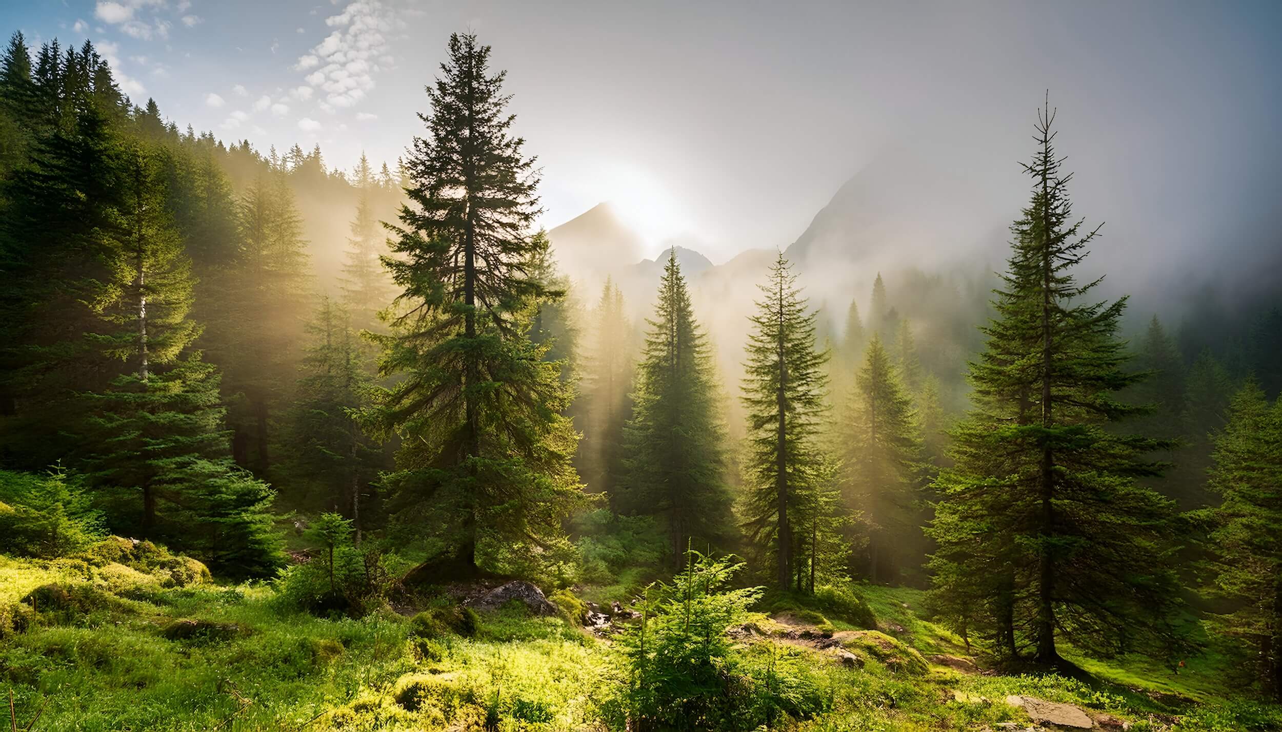 Ein alpiner Wald nach einem kurzen Sommerregen riecht wie unser Raumduft Waldspaziergang